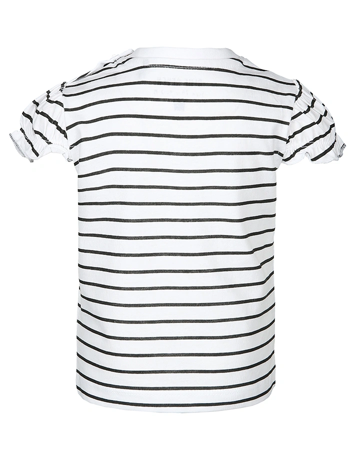 T-Shirt BEEING LAZY gestreift in weiß/schwarz