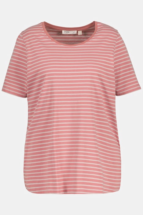 Pyjamashirt, Ringel, Rundhals, Halbarm, Biobaumwolle