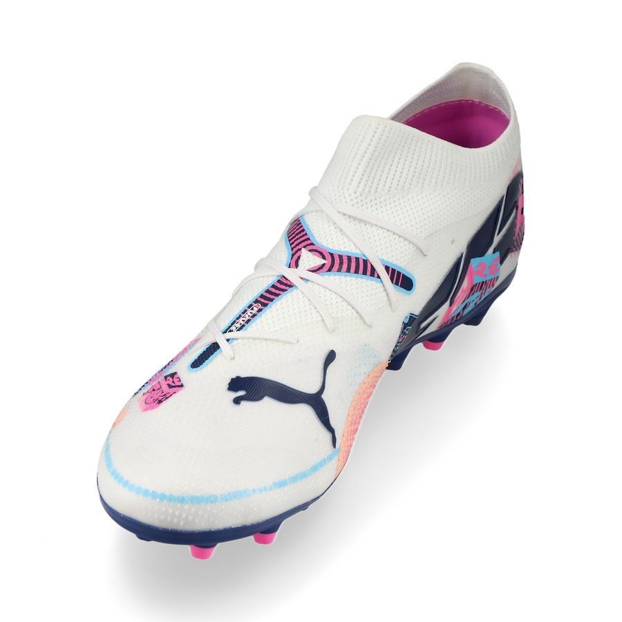 PUMA Future 7 Match MG Volume Up - Blanc/Bleu/Poison Pink/Fizzy Melon