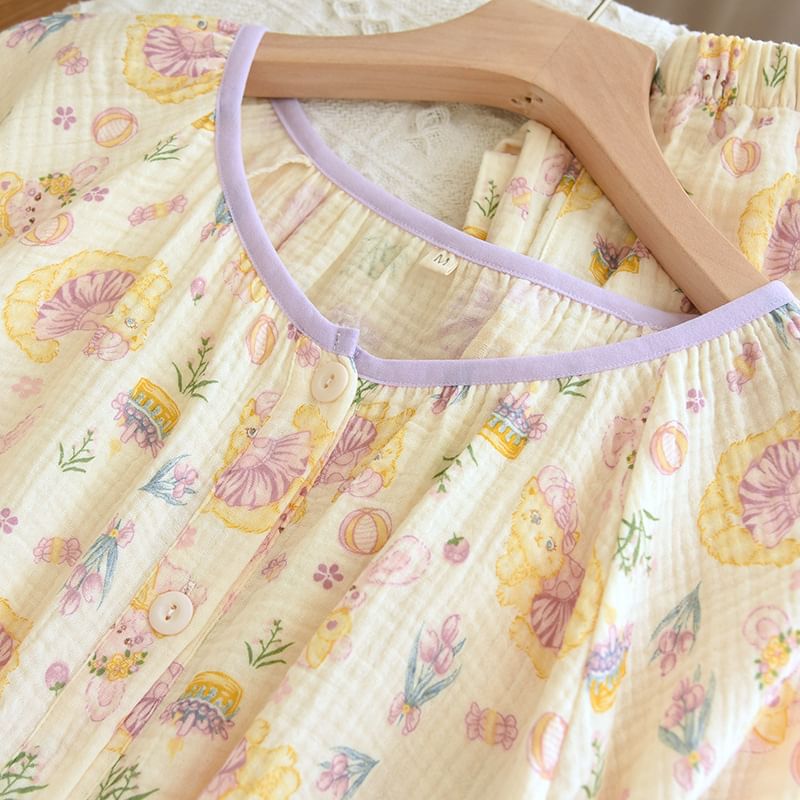molpes - Pyjamaset: top met lange mouwen en patroon + broek