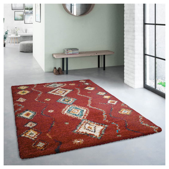 Tapis motif berbère - azilal - rouge - 160 x 230 cm