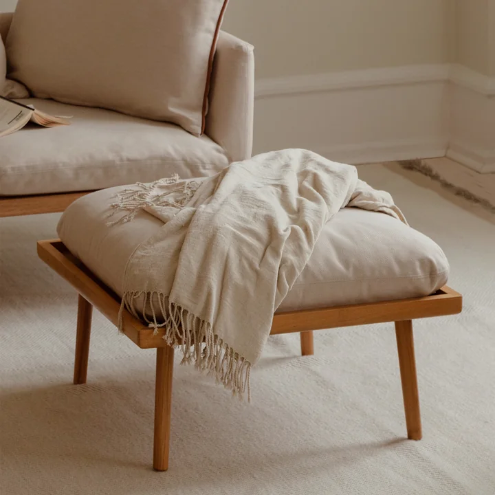 Umage - Lounge Around Shuffle Pouf, Eiche natur / white sands