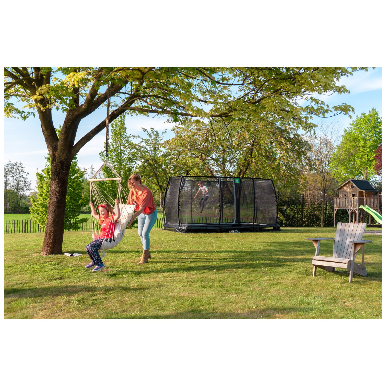 EXIT Allure Classic inground trampoline 244x427cm - zwart