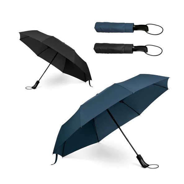 hi!dea 99151 - Parapluie pliable pongé 190T à ouverture et fermeture automatiques