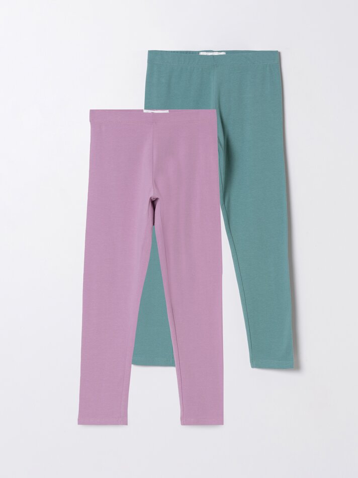Conjunto de 2 leggings compridas - Rosa Lilás