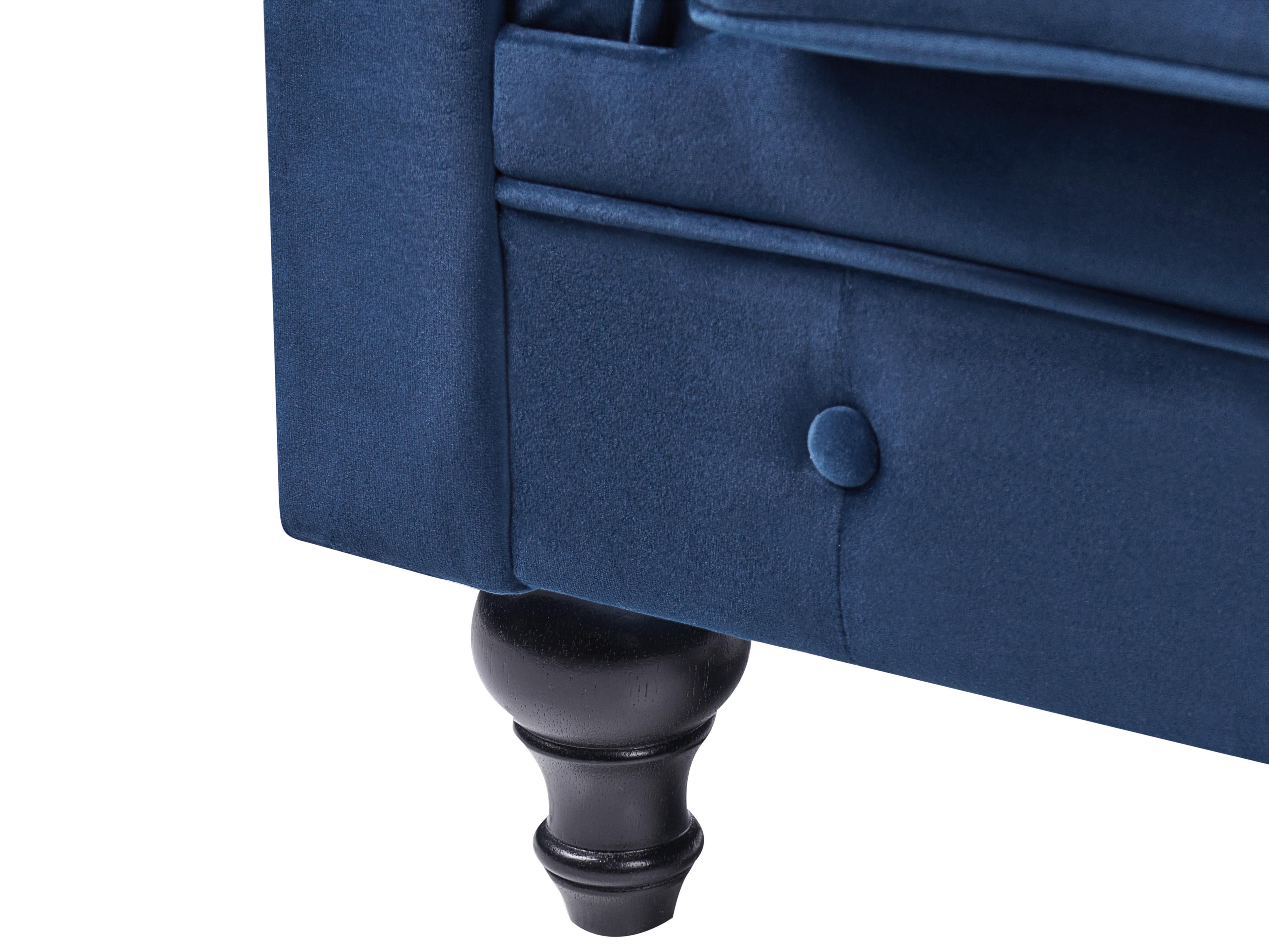 Bank 3-zits CHESTERFIELD Fluweel Marineblauw