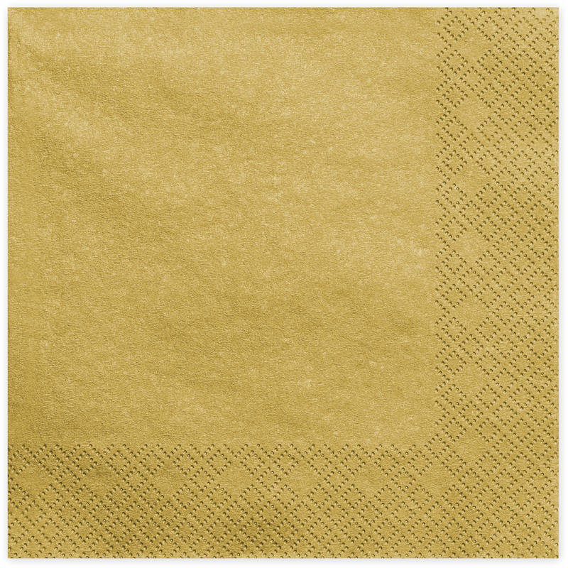 Partydeco Servietten, 33 x 33 cm, 1/4-Falz, gold, 20 Stück