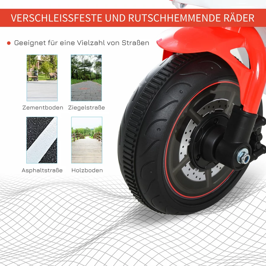 HOMCOM Rutscherfahrzeug als Motorrad weiß