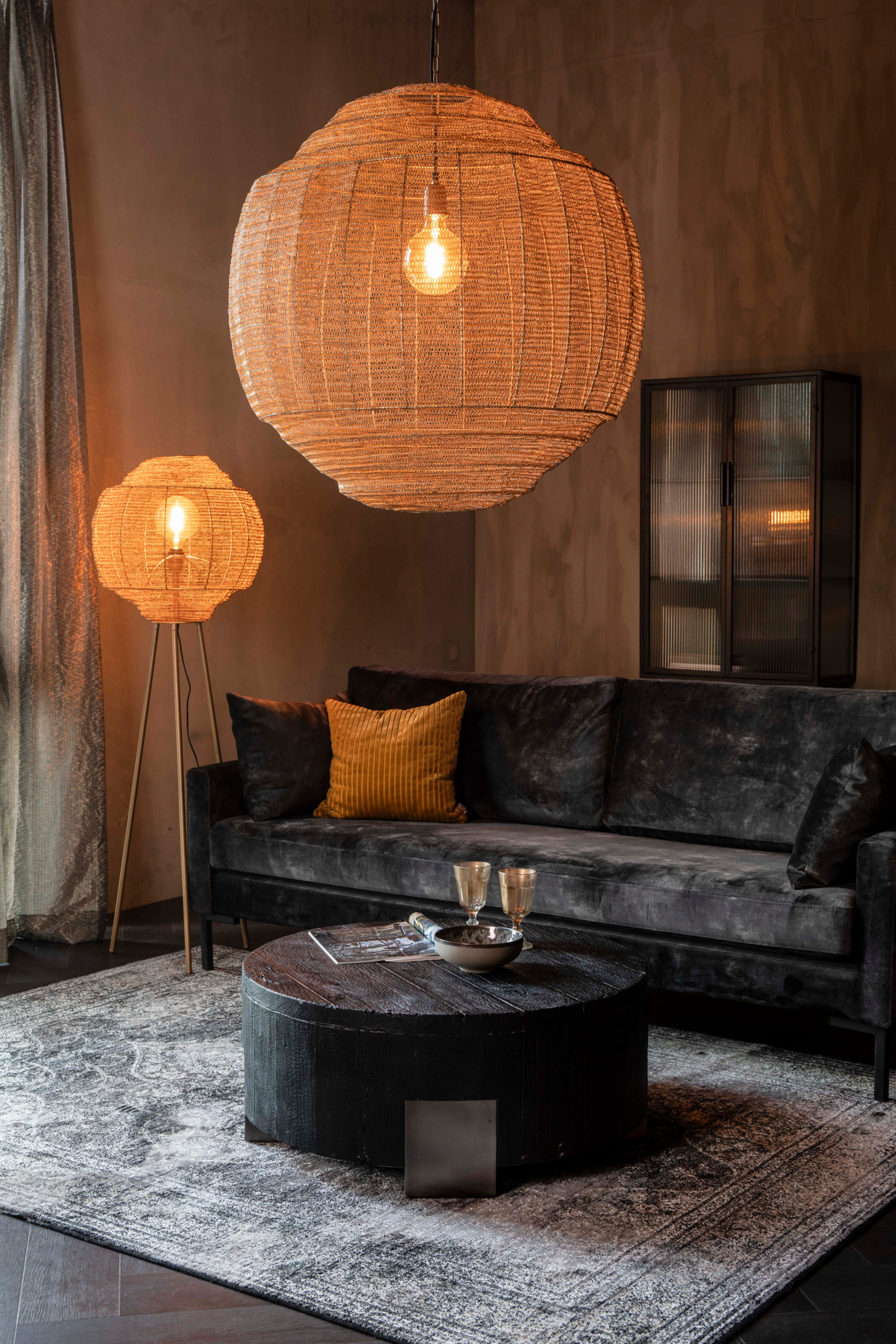 Dutchbone hanglamp Meezan Goud XL