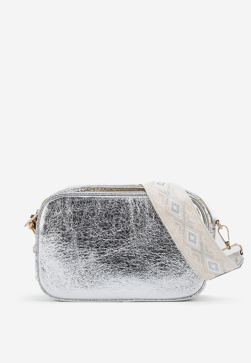 Sac bandoulière femme argent Kasra