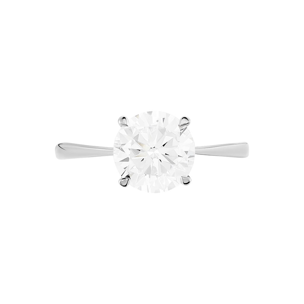Bague Solitaire Abriel Or Blanc Oxyde De Zirconium