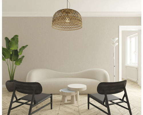 Vliesbehang 33327 Botanica Uni textiellook beige crème