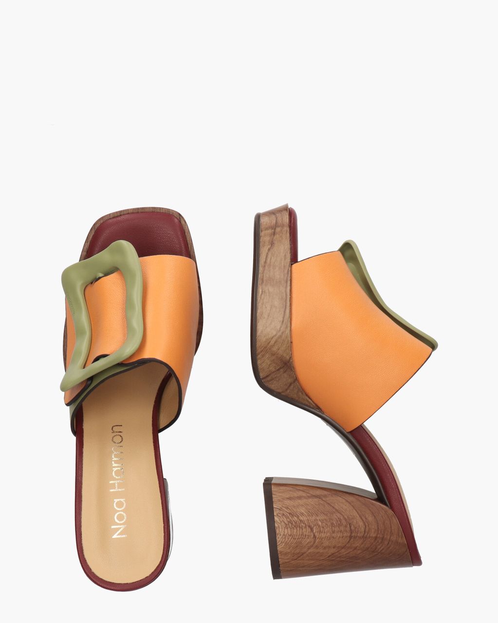Noa Harmon Eden Oranje/Groen Damesslippers