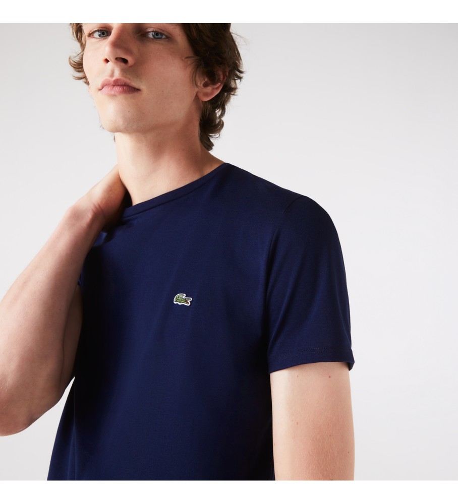 Camiseta Lacoste azul marinho em algodão Pima
