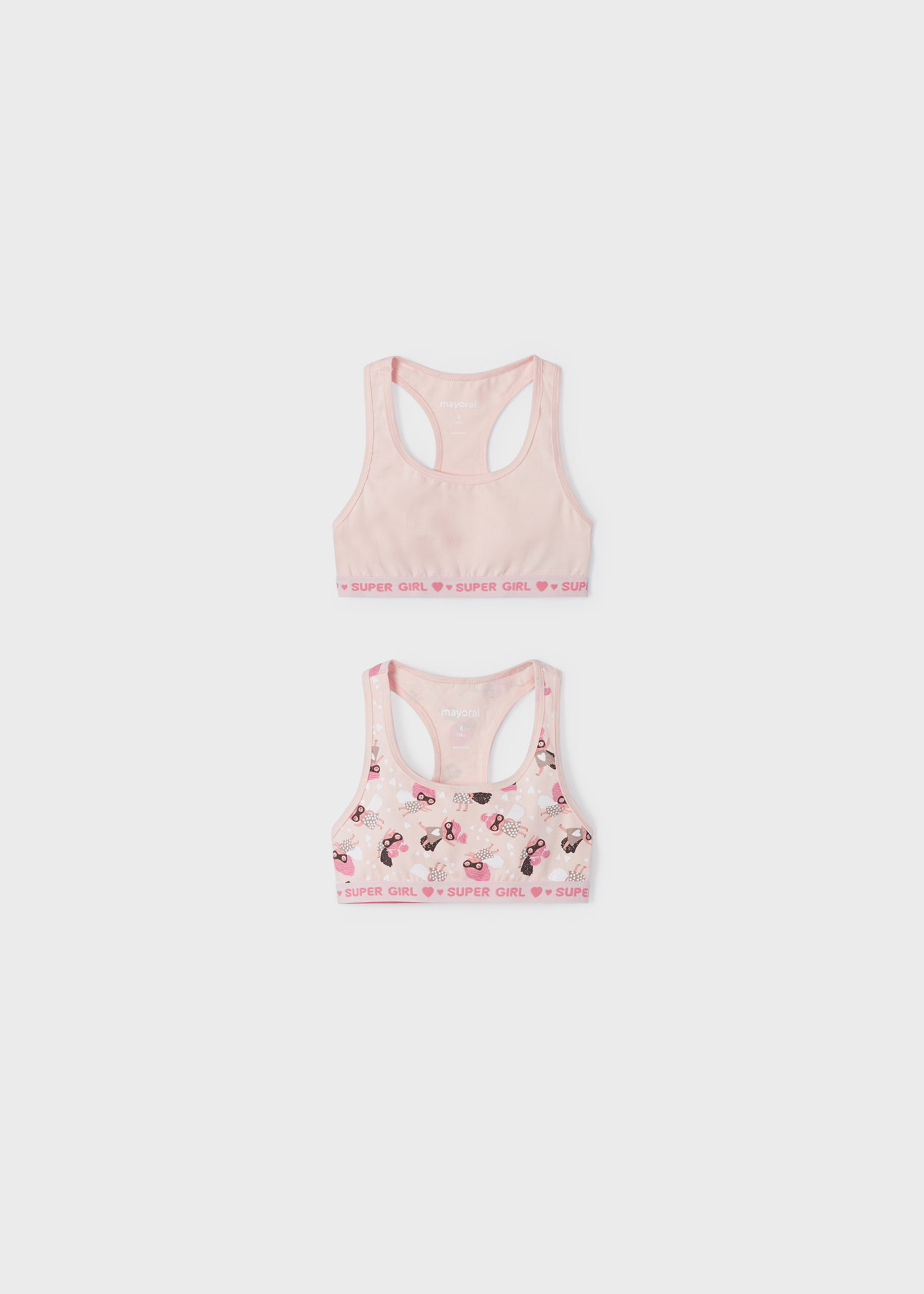 Conjunto de 2 sutiãs de algodão estilo top para meninas