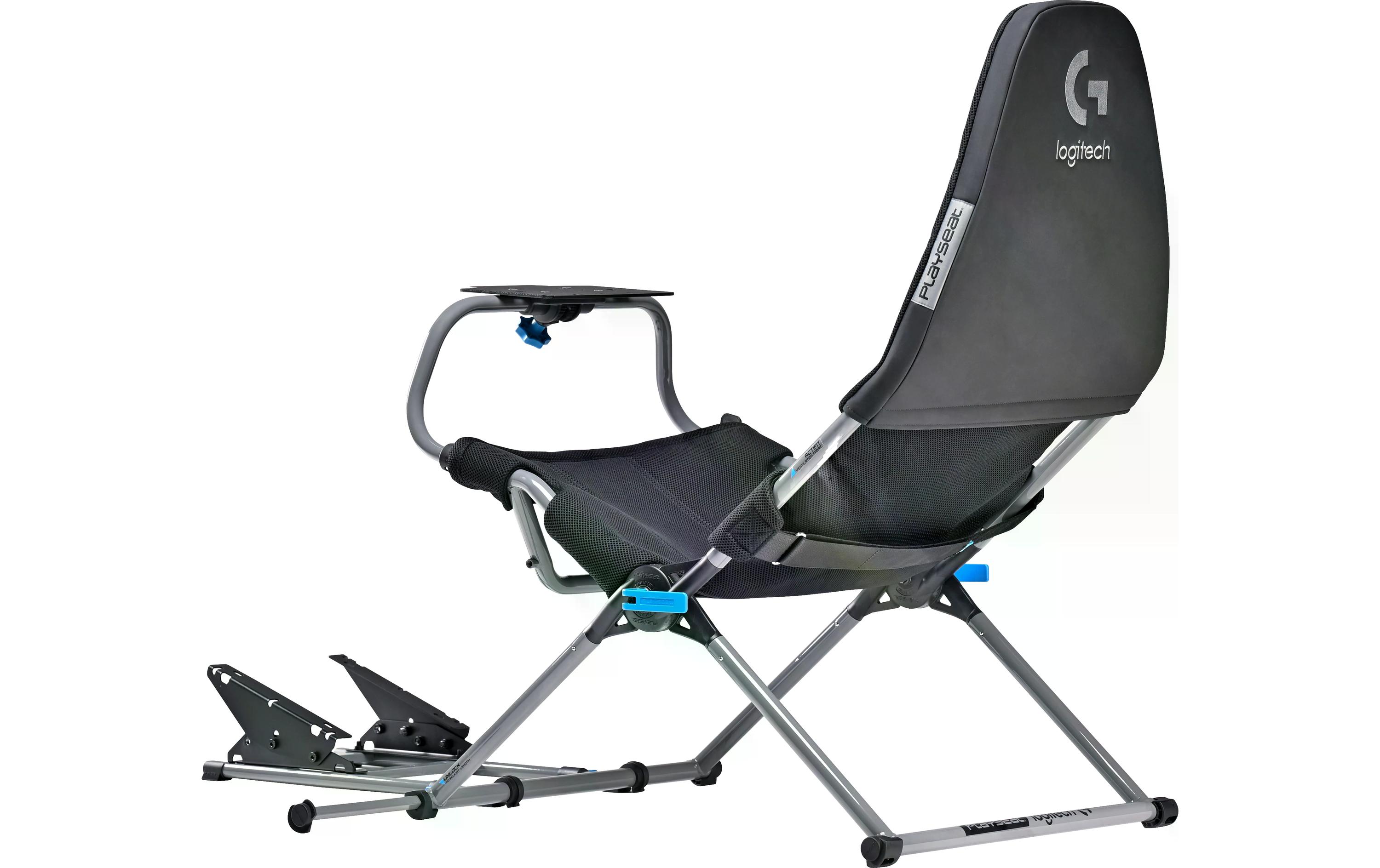 Challenge X – Logitech G Edition Grau/Schwarz<br>Gaming-Stuhl mit zusammenklappbaren Design