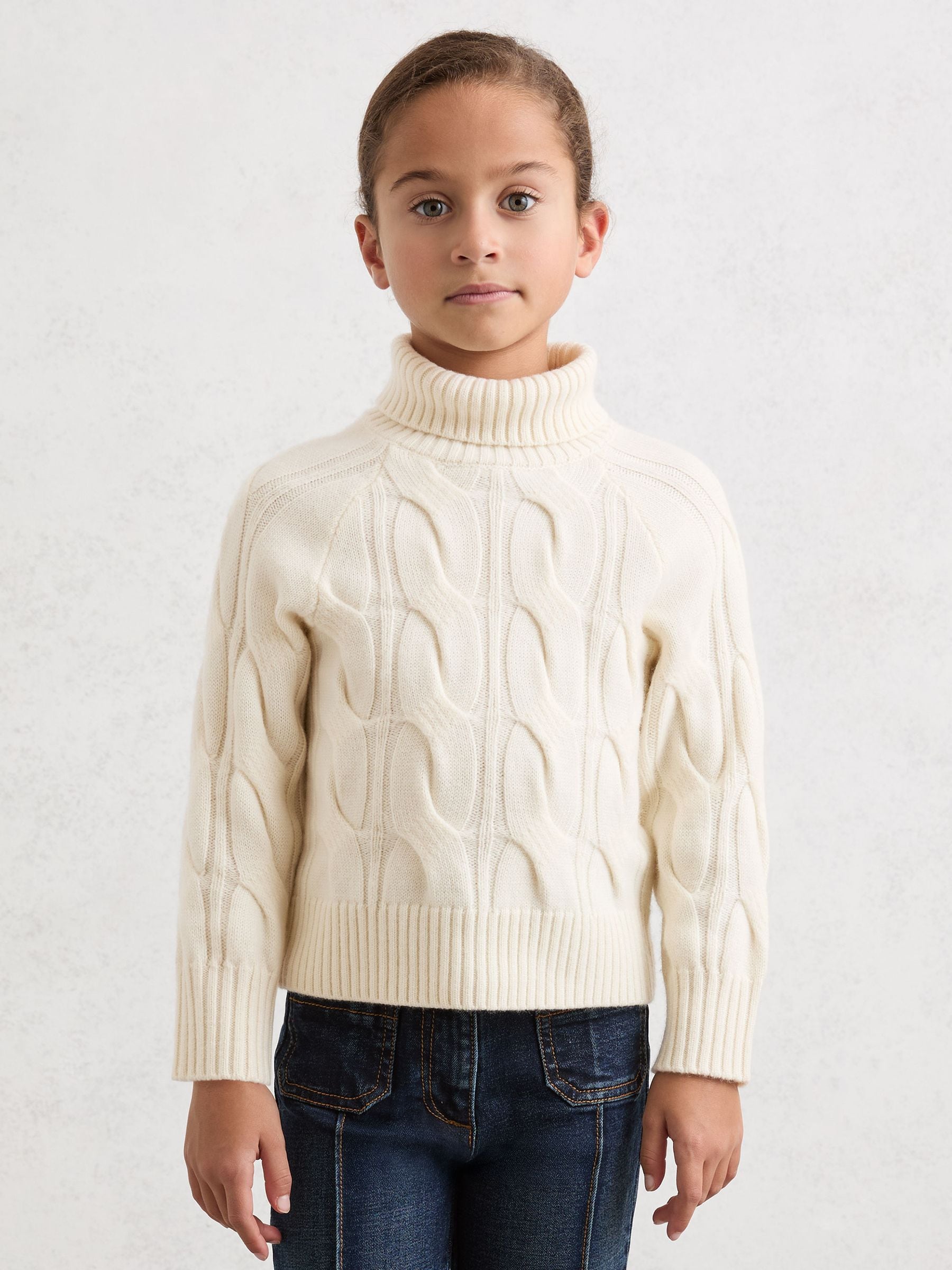 Reiss Sasha Wool Roll-Neck Cable-Knit Jumper