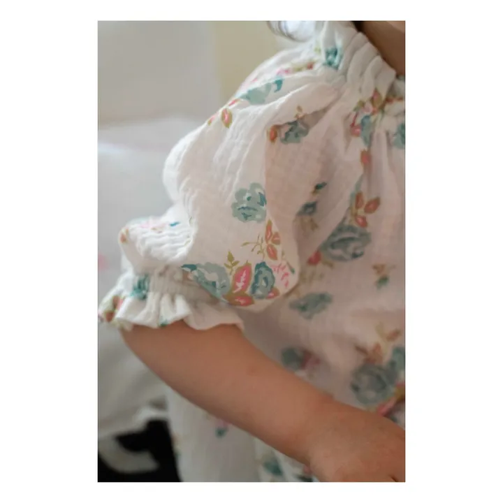 Risu Risu Robe de Nuit Double Gaze de Coton Bio Exquise | Blanc