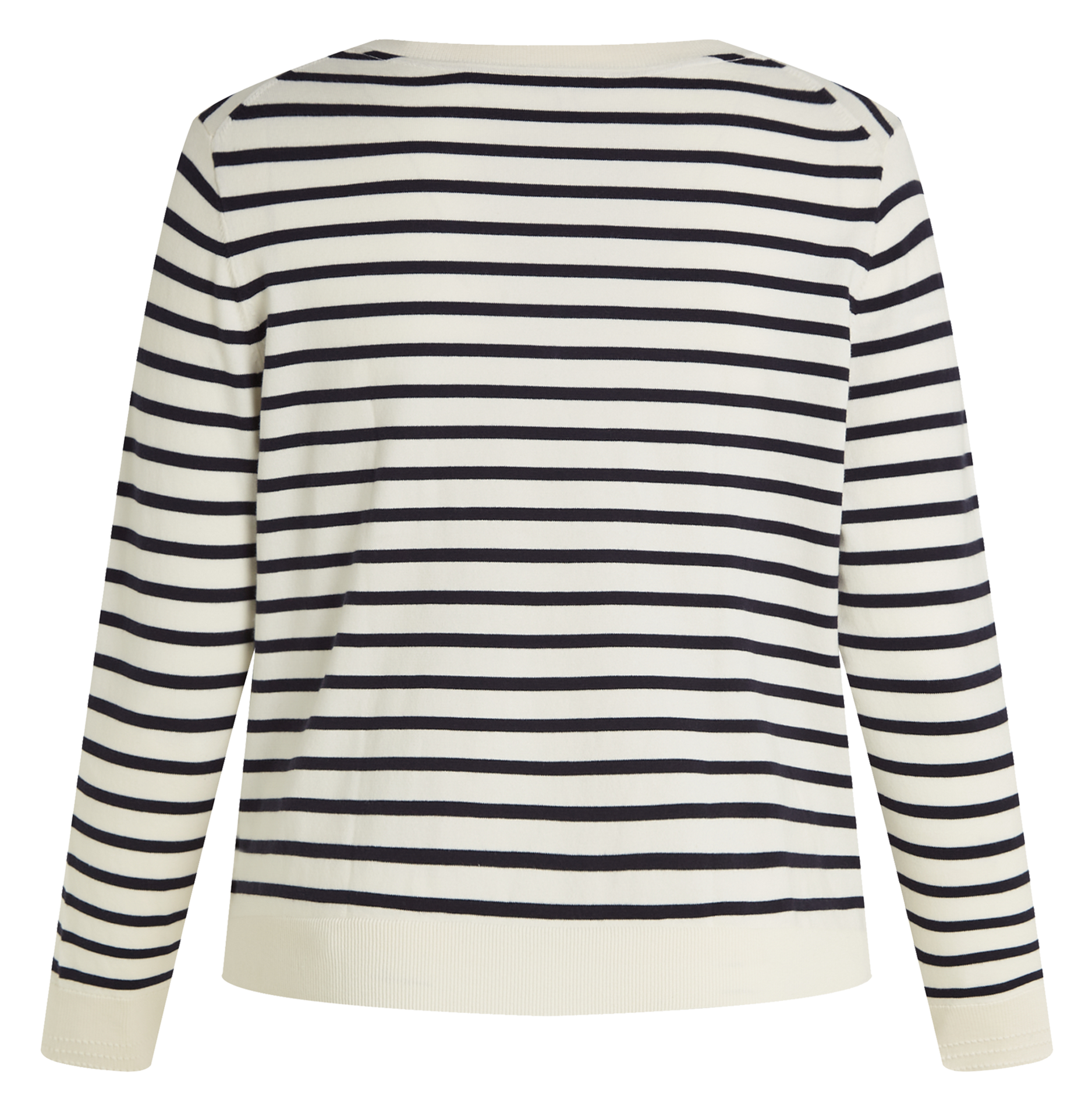 Pull droit col V en coton bio mélangé | Blanc