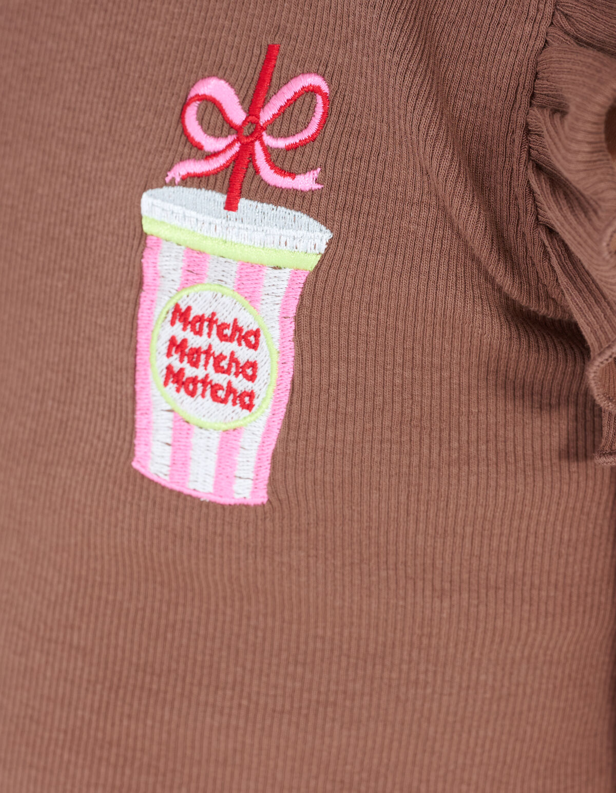 Matcha Ruffle Rib Top Bruin