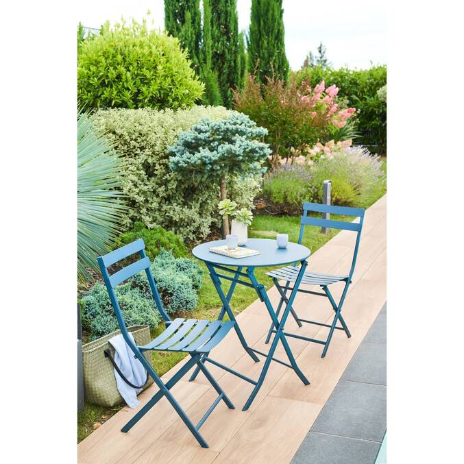 Table de jardin pliante ronde GREENSBORO Pétrole