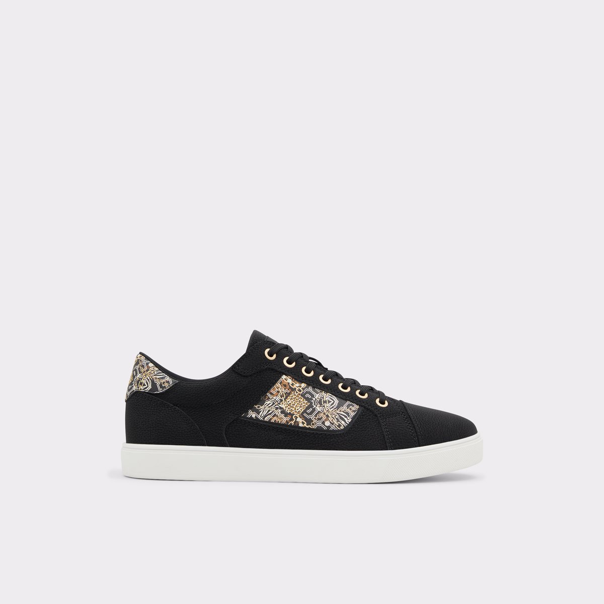 Popstep Black Synthetic Print Men Low top