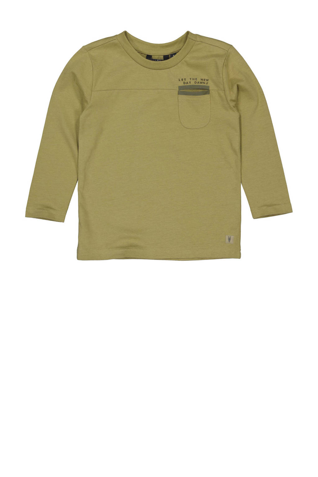 LEVV geweven longsleeve PABLO olijfgroen