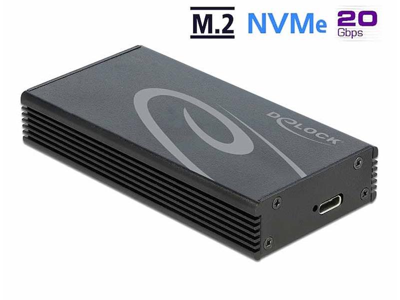 Delock Externes Gehäuse USB-C 3.2 Gen2x2 für M.2 NVME SSD Delock Externes Gehäuse für M.2 NVMe PCIe SSD mit SuperSpeed USB 20 Gbps (USB 3.2 Gen 2x2) USB Type-C Buchse