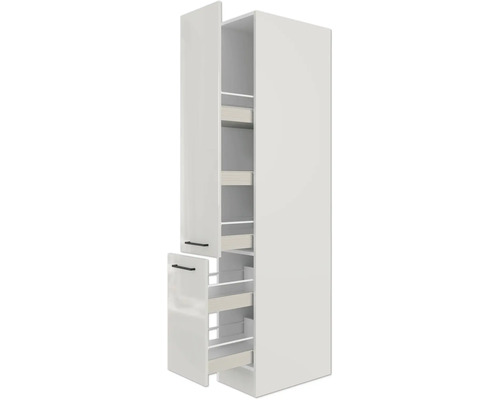 Flex Well Apothekerskast Lund BxDxH 30 x 57 x 200 cm lichtgrijs glanzend gedemonteerd