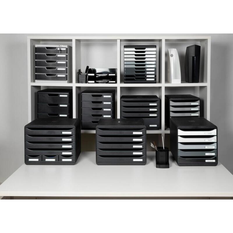 Module de classement Big Box Plus horizon 4 tiroirs Ecoblack