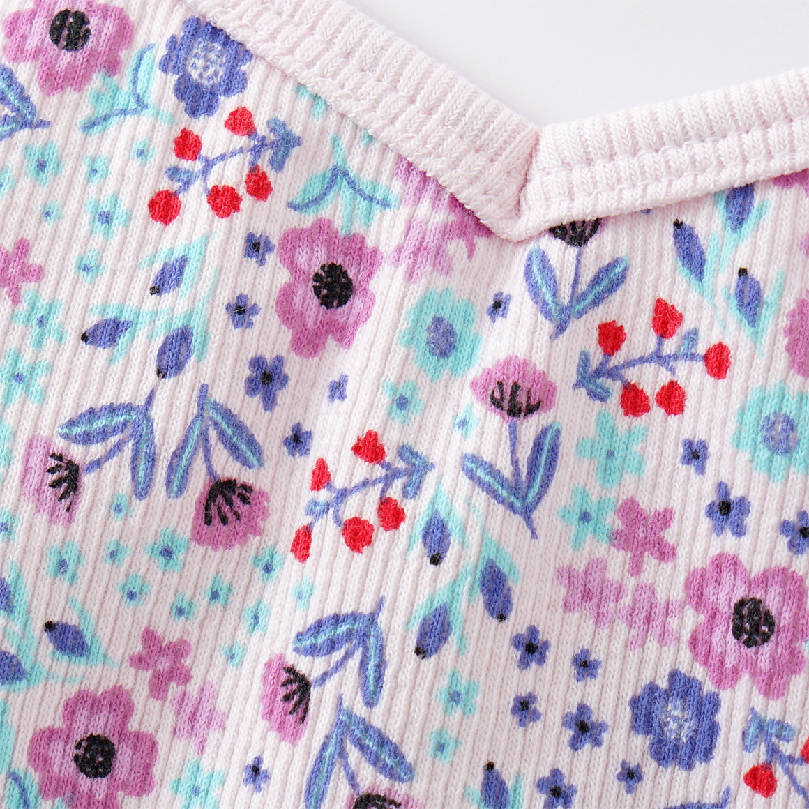 Famy 3 Mädchen Unterhemden mit Rippstruktur rosa / zartrosa / blau