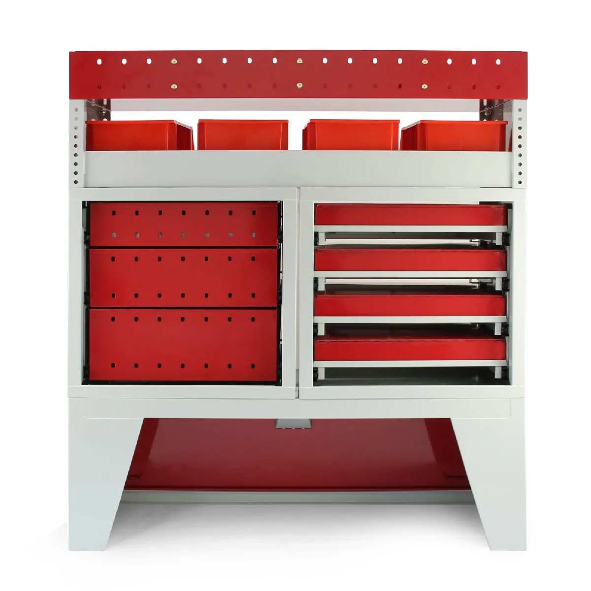 Monstershop Rayonnage Métallique en Acier Rouge Pour Van Fourgon Camion Rangement Étagères