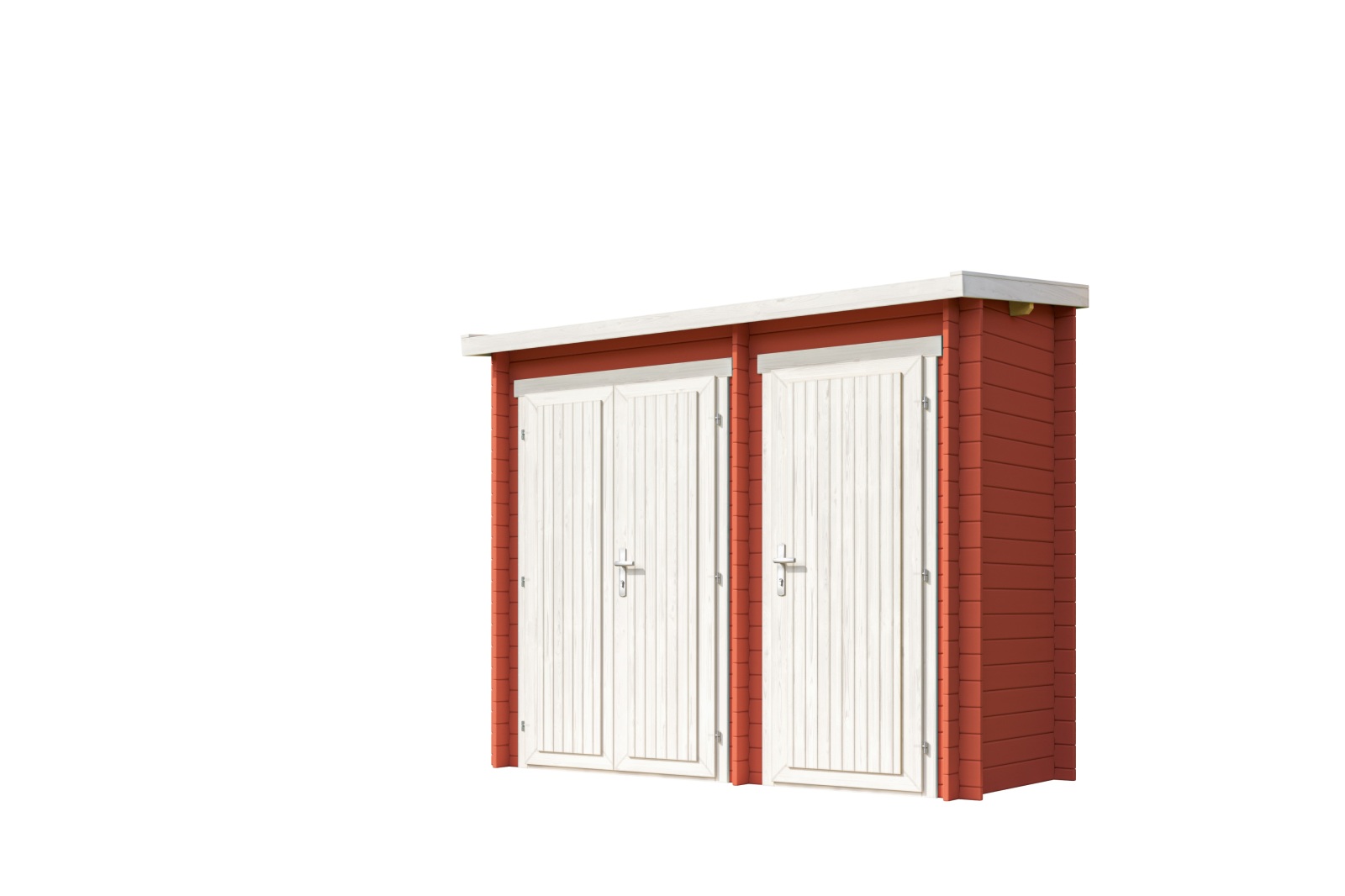Blockbohlenhaus - schwedenrot - Fichtenholz massiv - 280x125 cm