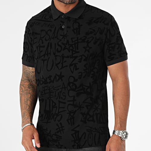 Polo Manches Courtes Contr Flock 75GAG6R1 Noir