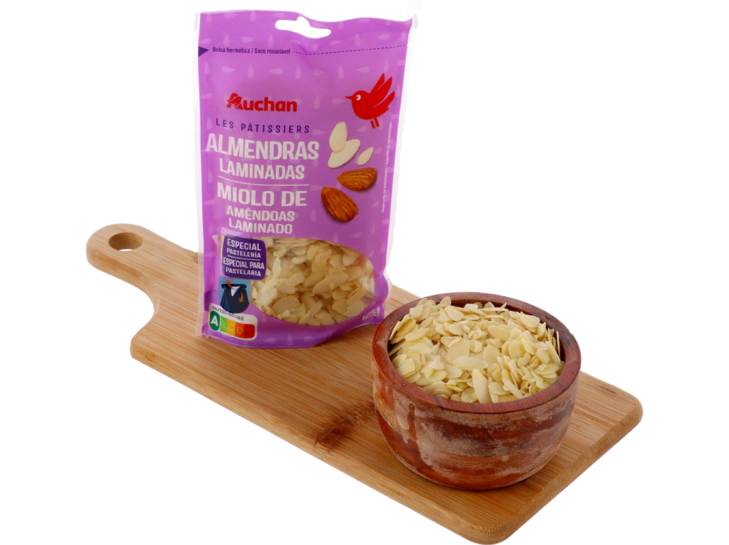 MIOLO DE AMÊNDOA SEM PELE AUCHAN LAMINADO 125G