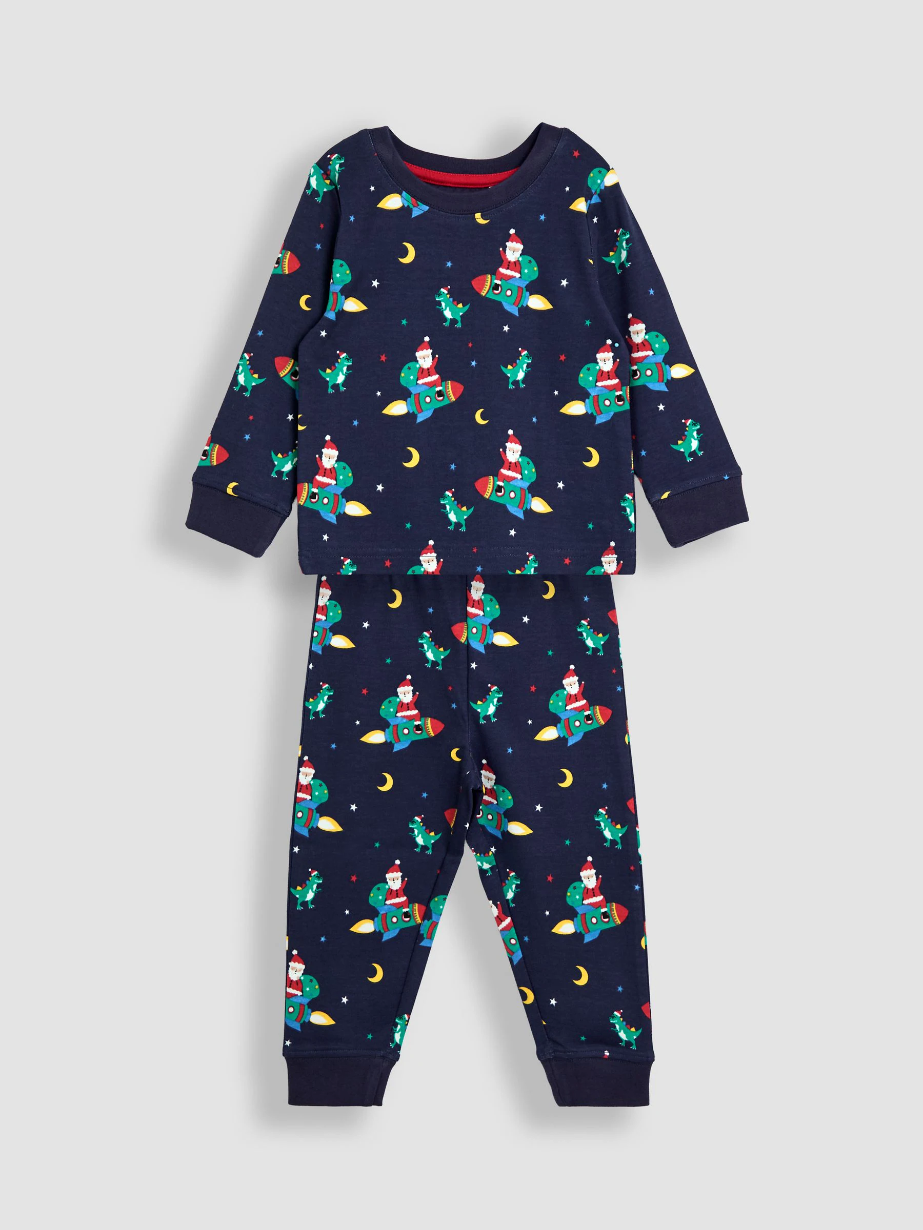 Marineblauw met ruimteprint - JoJo Maman Bébé Character Appliqué Pyjamas