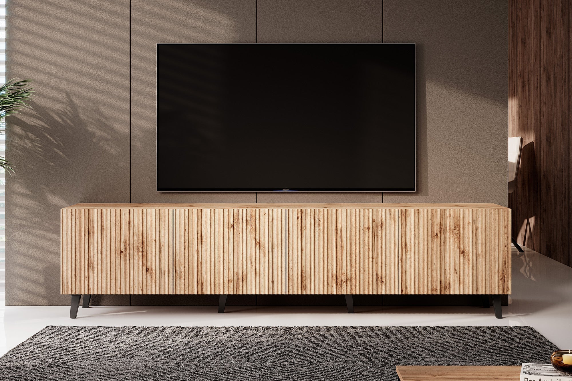 Meubella - TV-Meubel Vintar - Eiken - 200 cm