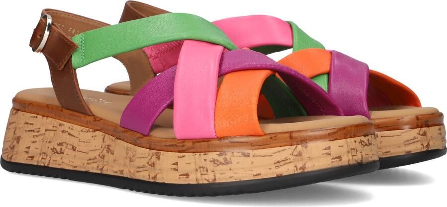 Gabor Dames Sandalen met hak 743 Multi Leer Plateauzool