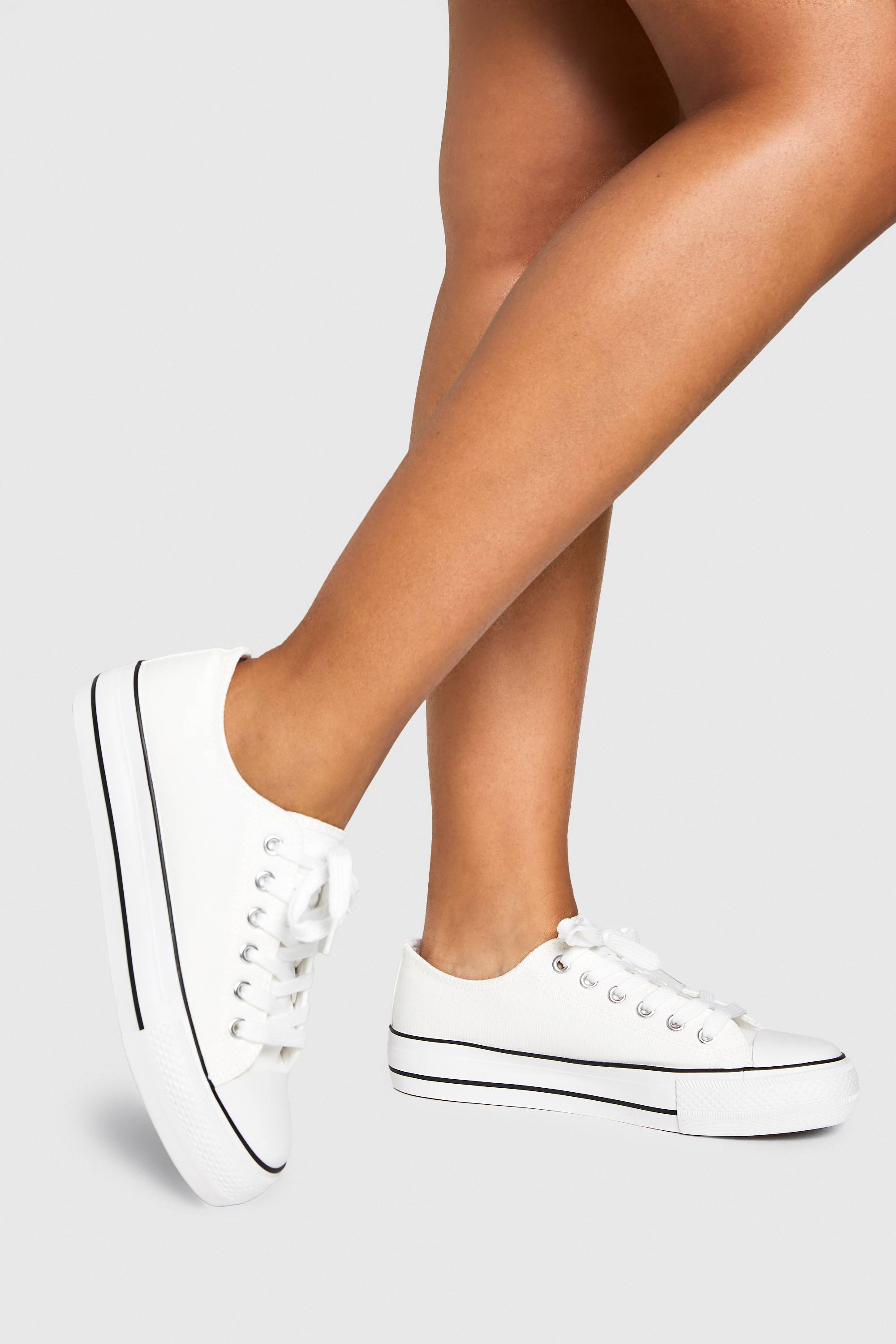 boohoo Low Top Platform Lace Up Trainers