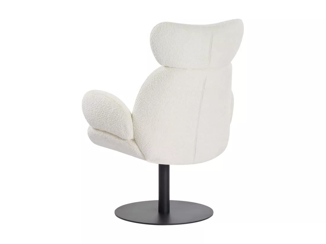 Fauteuil pivotant en tissu bouclette blanc ATORCO