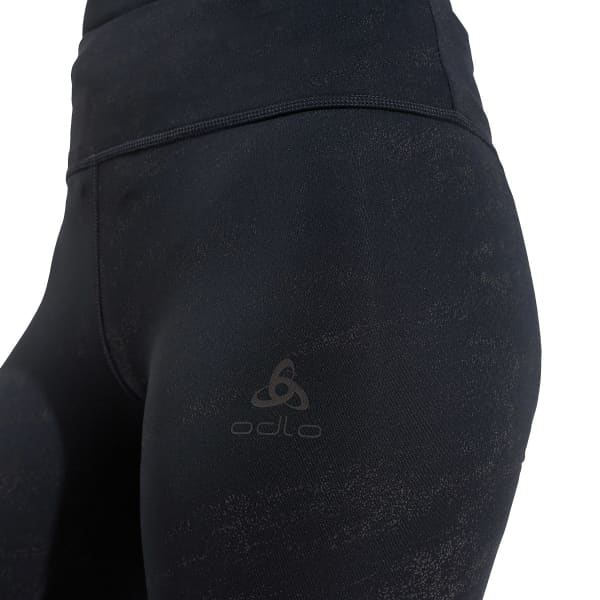 Collant running ODLO ZEROWEIGHT PRINT REFLECTIVE TIGHTS W BLACK