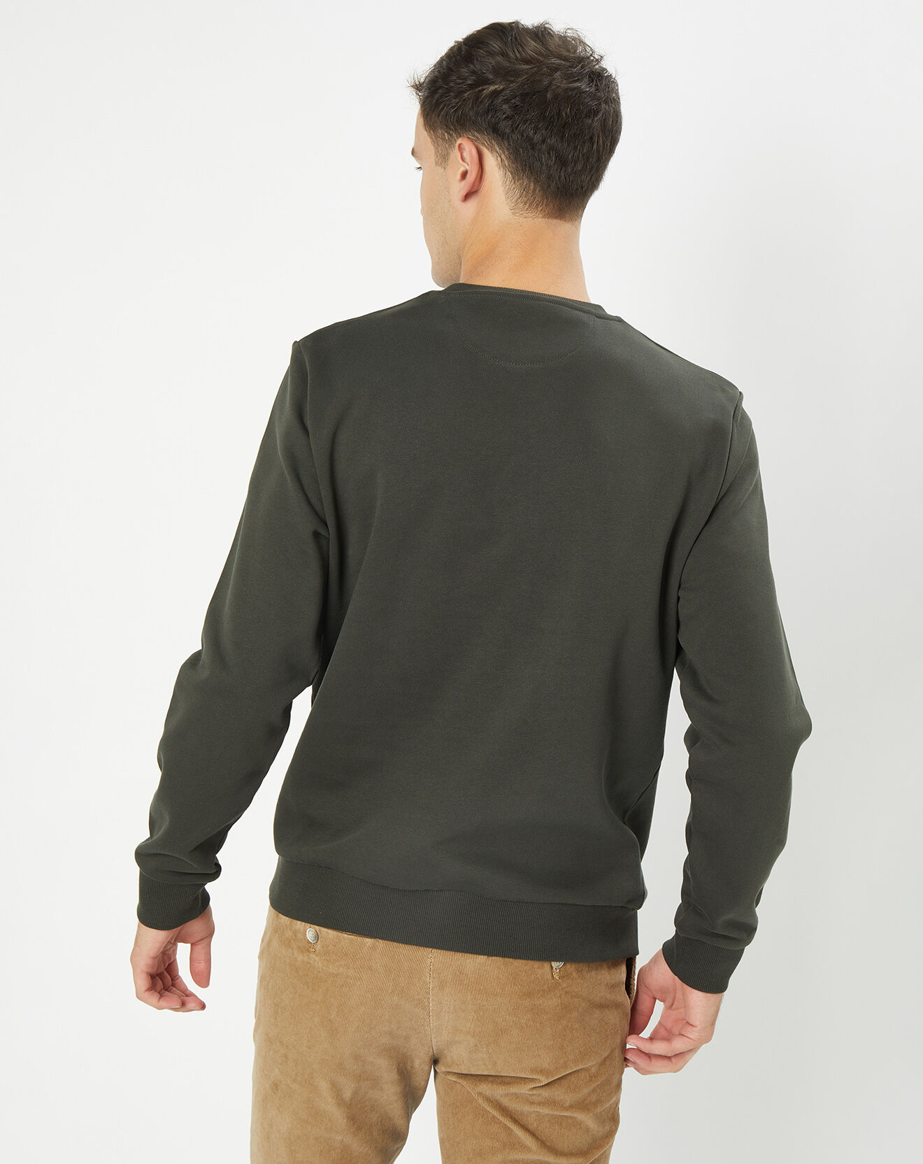 Hackett London Sweat col rond Dog Chrimas kaki