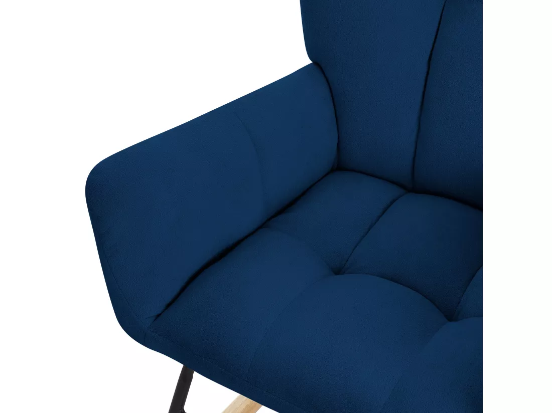 ML-Design Fauteuil à Bascule Bleu Foncé, avec Housse en Tissu Éponge, Structure en Acier
