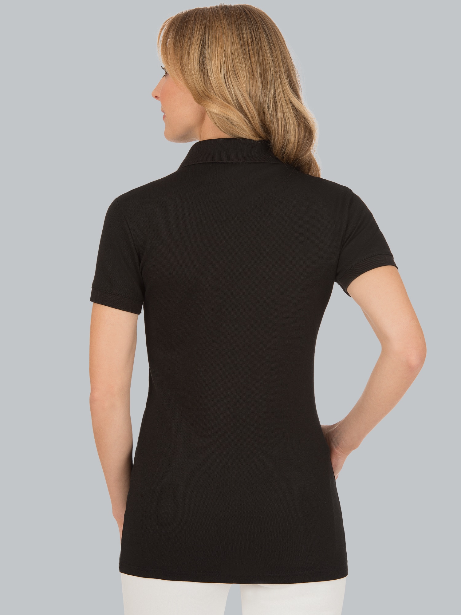 Poloshirt aus elast. Piqué Schwarz