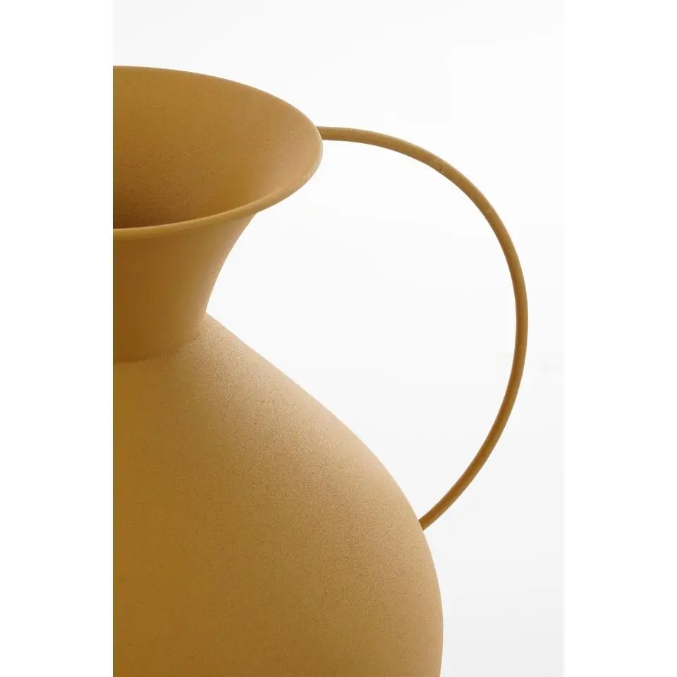 Mica Decorations Gyge Vaas - L30 x B24 x H37 cm - Metaal - Geel