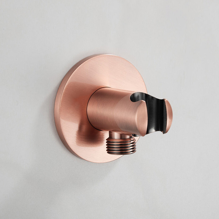 Saniclear Plus Curved inbouw regendouche met 30cm hoofddouche en plafondarm geborsteld koper