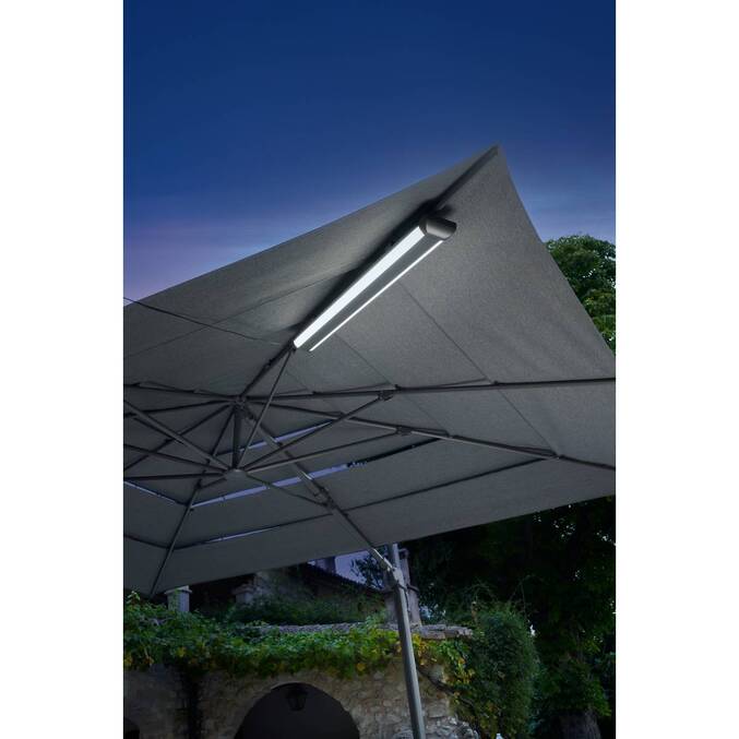 Parasol déporté rectangulaire inclinable MELHIA Anthracite
