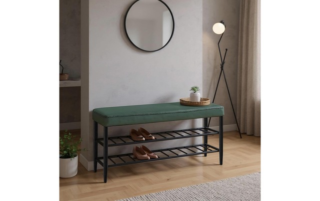 relaxdays Schuhbank »mit zwei Ablagen 100 x 50 cm«