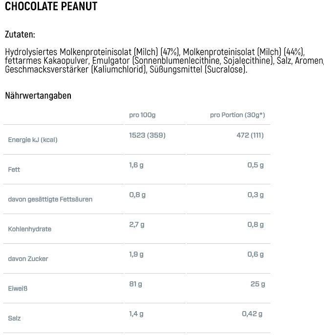 Dymatize - ISO-100 - Eiwitshake - Peanut Chocolate - 900gr