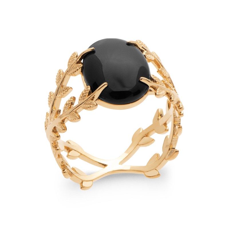 Bague Femme - Plaqué Or - Agate